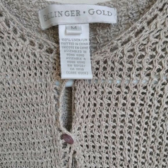 Sleeveless Button Down Top Knit Taupe Light Brown - Picture 3 of 6